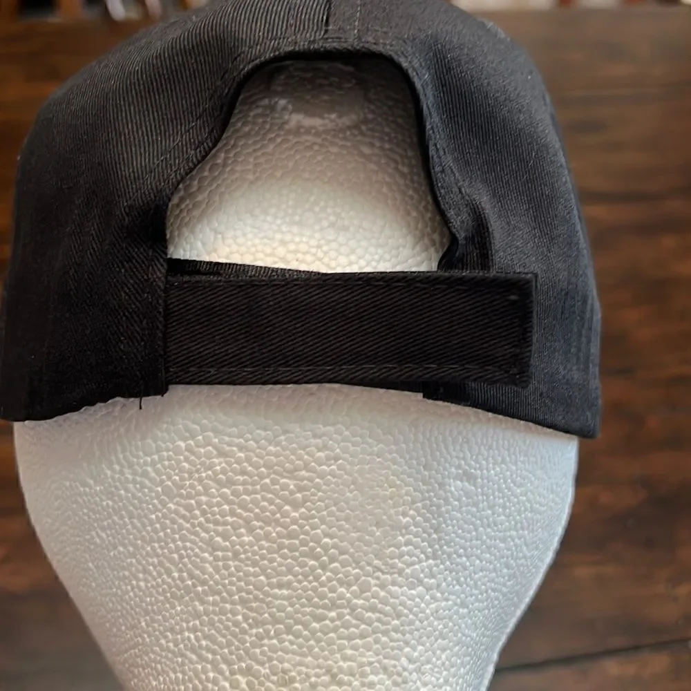 PROUD VETERAN HAT black hat w/ embroidered text & dog tags NWOT New adjustable